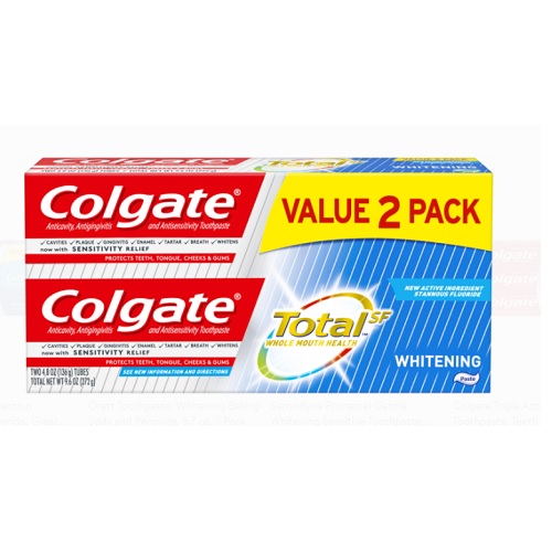 コルゲート トータルホワイトニング トゥースペースト 4.8oz × 2本セット 歯磨き粉 Colgate Total Whitening Toothpaste Twin Pack (paste)画像