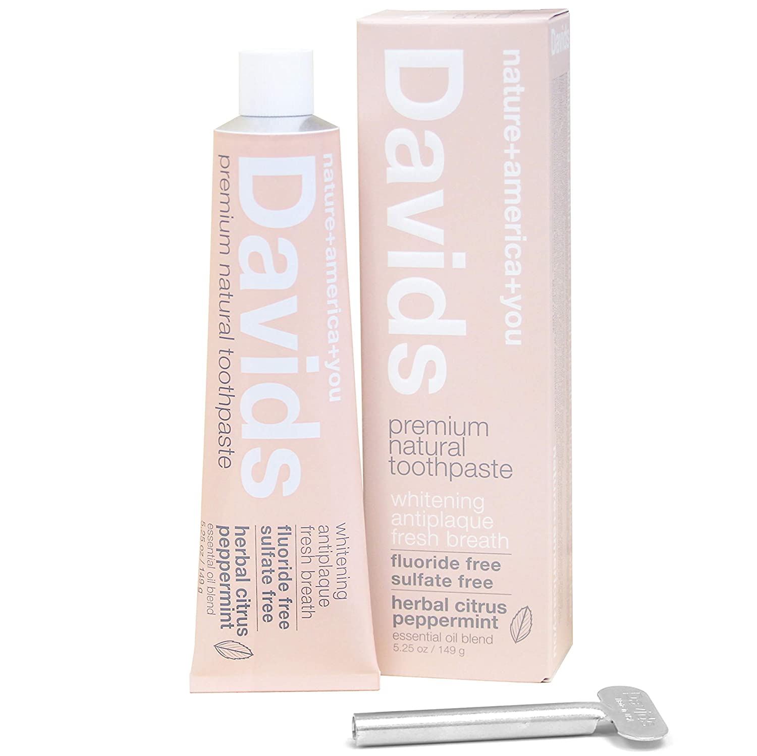 Davids Premium Natural Toothpaste HERBAL CITRUS PEPPERMINT 5.25oz / プレミアム ナチュラル 歯磨き粉 フッ素＆SLSフリー ハーバルシトラスペパーミント 149g画像