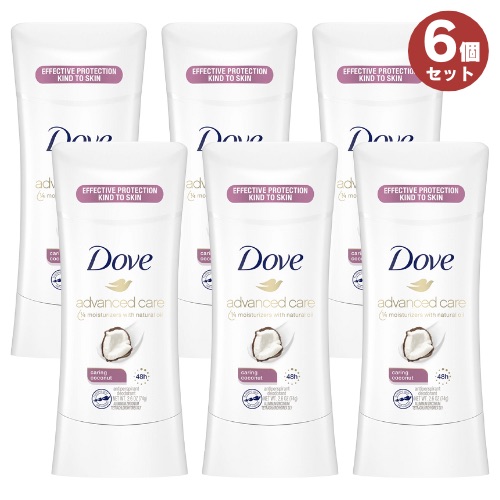 【百貨店SALE 最大限度2000円OFF引き換え証 6/11 1:59まで】6個書き割り 【Caring Coconut】アドバンスド Dove ダヴ 74g デオドラントスティック 世話をする輪っか・ココナツ