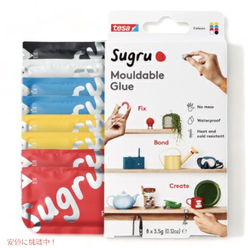 Sugru Moldable Glue (Pack of 8) / スグル モルダブルグルー マルチカラー 5色 8パック入り 接着剤 接着ゴム 5,533円