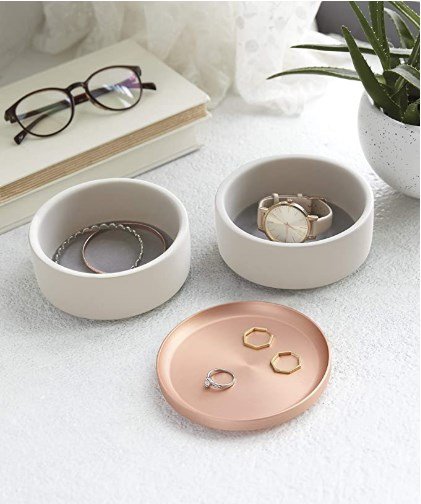 【最大2000円OFF 4/10金1:59まで】Umbraジュエリーボックス トレイ付き 二段 Concrete/Copper アメリカーナがお届け!