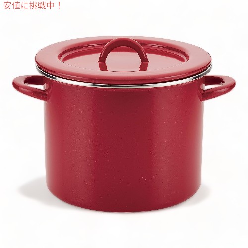 レイチェルレイ Rachael Ray 蓋付き スチール製 クリエイト デリシャス ストックポット 11L [レッド] Create Delicious Stock Pot with Lid 12Qt Shimmer Red