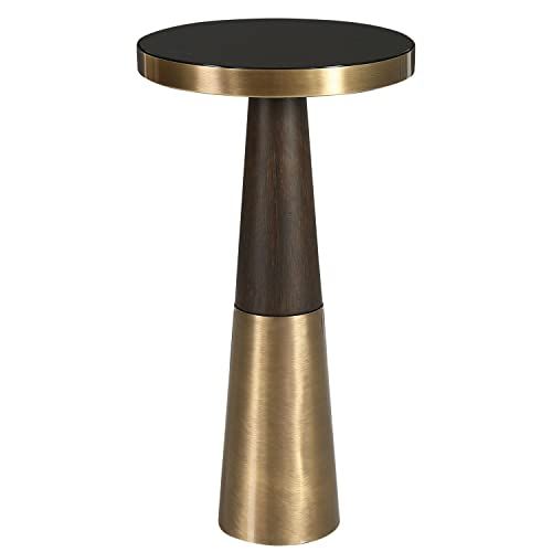 Uttermost 24982 Fortier --22in声遣い速見表、まっ黒いエスプレッソ/ブラッシュドブラスフィニッシュ、黒いこと玻璃
