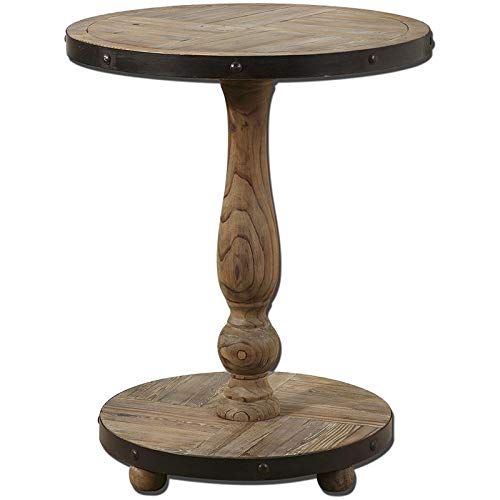 【最大2000円OFF 4/10金1:59まで】Uttermost カンバーリンラウンドテーブル、エイジングブラックメタル