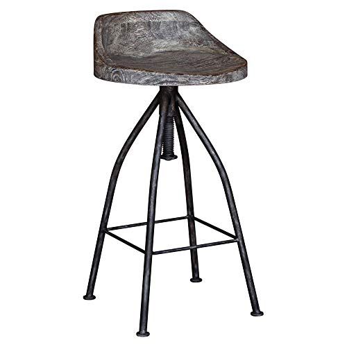【最大2000円クーポン 4/17金 09:59まで】Uttermost カイルブラックとグレーの釉薬調節可能なスイベルバースツール