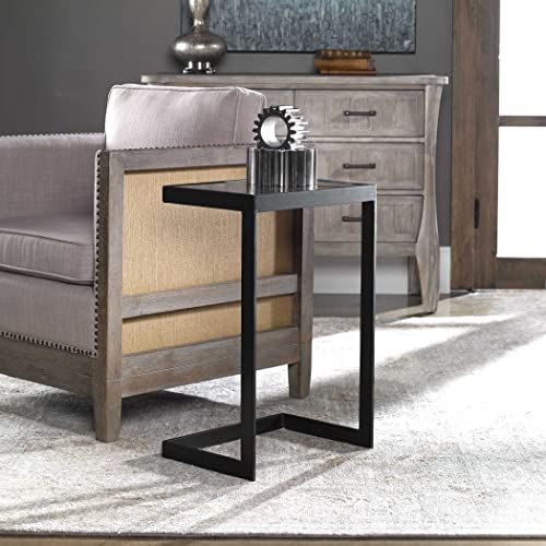 【百貨店SALE 最大限度2000円OFFクーポン券 6/11 1:59まで】Uttermost U25041ウィンデルアクセントテーブル、16.5  W x 25.5  H x 12.25  D、エイジングブラックアイアン