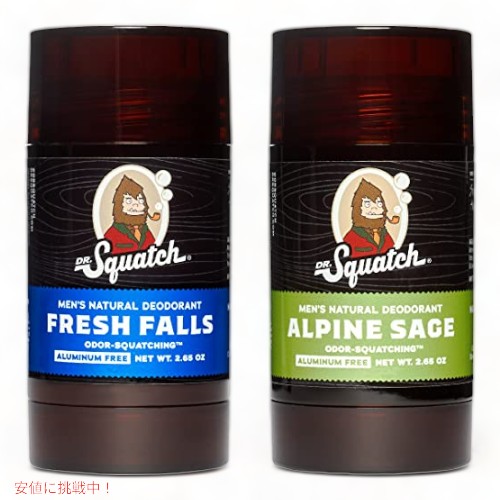 【百貨店SALE 最大限度2000円OFFクーポン券 6/11 1:59まで】Dr. Squatch 成人男性用生まれながらデオドラント  軽銀無償性 アルパイン サルヴィア  生新しい フォールズ (2.65 薬局衡オンス、2 容器に並べる)