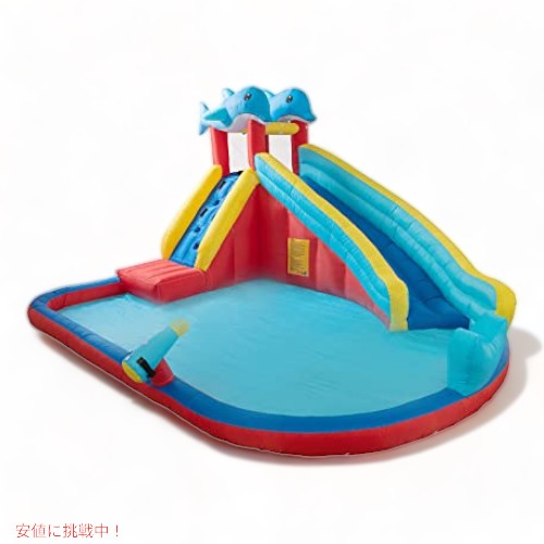 【百貨店SALE 最大限度2000円OFFクーポン券 6/11 1:59まで】EDOSTORY Inflatable Water Slides Bounce House for Kids 大型スウィミングプール  インフレータブル お水運動場 水遊び スライダー 滑り台 すべり台 水鉄砲 送風機付き添い人