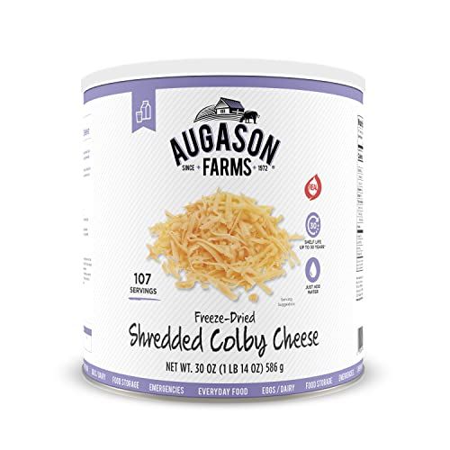 【最大2,000円クーポン5月27日01:59まで】Augason Farms  フリーズドライシュレッドコルビーチーズ30オンス＃10缶