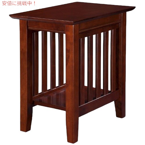 Atlantic Furniture Mission Chair Side Table, Walnut 141 アメリカーナがお届け! 27,300円