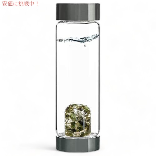 【百貨店SALE 最大限度2000円OFF引き換え証 6/11 1:59まで】VitaJuwel ViA Tea Time - モスアゲートとクリアクォーツのクリスタルウォーターボトル