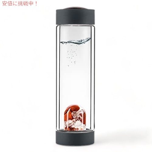 【百貨店SALE 最大限度2000円OFF引き換え証 6/11 1:59まで】VitaJuwel ViA 高熱 填まるネス 赤いことジャスパー、菱苦土鉱、クリアクォーツの二重壁紅茶瓶