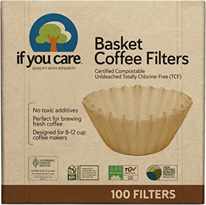 【訳あり・パッケージダメージ】If You Care Unbleached Basket Coffee Filters? All Natural, Biodegradable, Compostable, Chlorine Free,100 Count画像