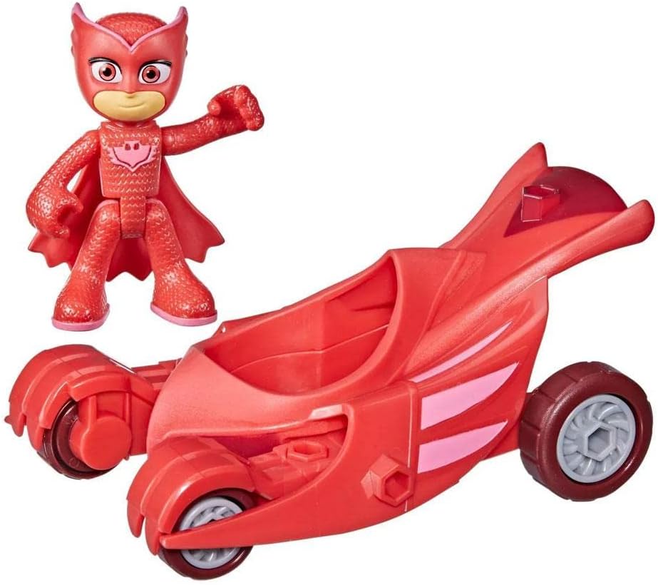 ハスブロ パジャマスクおもちゃ フクロウグライダー おもちゃの車 フクロウのアクションフィギュア付き スーパーヒーローのおもちゃ 就学前のおもちゃ パジャママスクのおもちゃ 3歳の男の子と女の子以上用画像