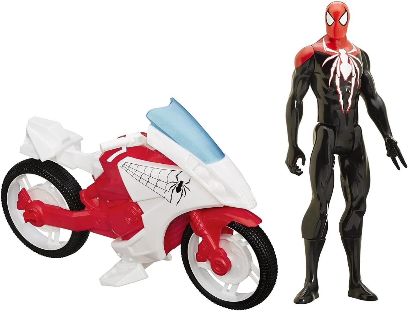 スパイダーマン マーベル アルティメット スパイダーマン ウォリアーズ スパイダーマン with ネットサイクル アクションフィギュア画像