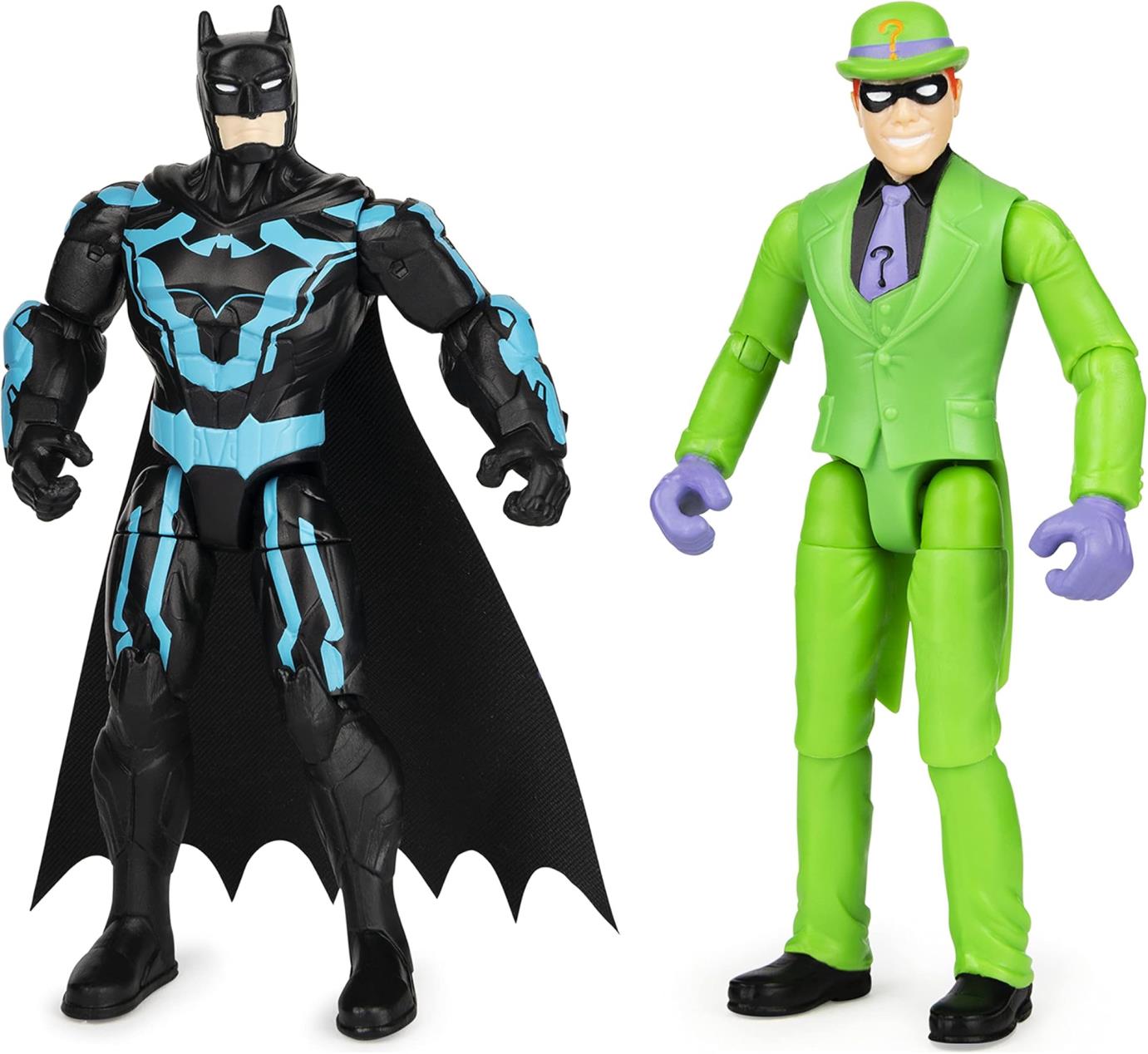 DC コミックス バットマン 4 インチ バットマンとリドラー アクションフィギュア 6 つのミステリーアクセサリー付き、3 歳以上の男の子向けの子供のおもちゃ画像