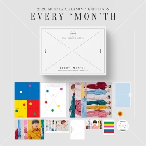 【輸入盤DVD】【新品】Monsta X / Season's Greetings 2020 (incl. Desk Calendar, A4 Post Set, A6 Ring Diary, Sticker, Note, Magnet, Polaroid Photocard Set, Photocard Set, Postcard Calendar & Stand + 2020 Greetings Card)