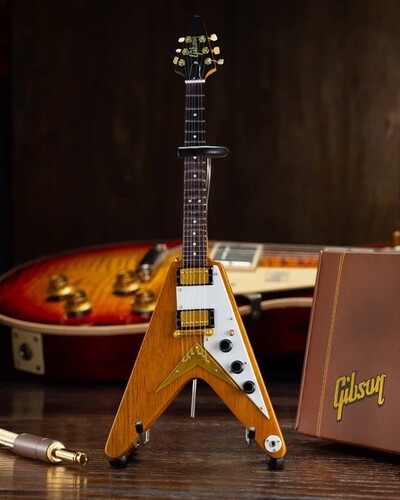 【新品】Axe Heaven Gibson 1958 Korina Flying V 1:4 Scale Mini Electric Guitar GG-520AH【F2025/6/1発売】