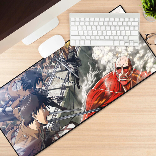 マウスパッド【新品】ATTACK ON TITAN - EREN VS COLOSSAL TITAN XXL MOUSEPAD 90cm x 40cm【F2025/12/7発売】