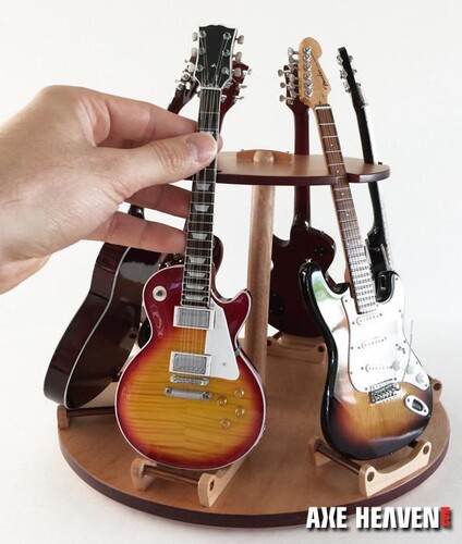 【新品】Axe Heaven Round Wood Guitars Display Stand - Holds 6 Mini Replica Guitar Collectible GD-700(ラウンドウッドギターディスプレイスタンド)