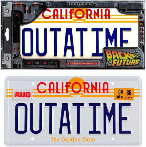 【新品】BACK TO THE FUTURE OUTATIME LICENSE PLATE(バックトゥザフューチャー/デロリアン/ナンバープレート)【F2025/12/1発売】Replica