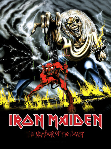 ブランケット【新品】Rocksax - Iron Maiden - Sherpa Fleece Blanket - Number of the Beast (152cm x 203cm)【F2025/10/31発売】(アイアン・メイデン)