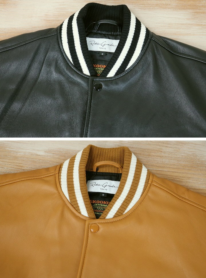 【楽天市場】RETRO GRADE SHEEPSKIN AWARD JACKET STADIUM JACKET LEATHER JACKET