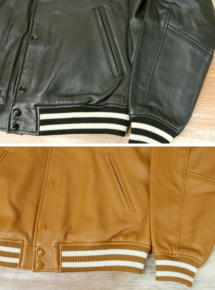 【楽天市場】RETRO GRADE SHEEPSKIN AWARD JACKET STADIUM JACKET LEATHER JACKET