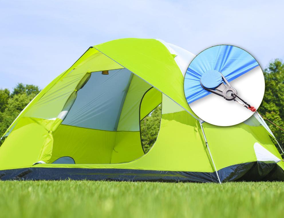 テントクリップ タープクリップ 10個セット 固定 カラビナ付き 取り付け簡単 アウトドア キャンプ テント 通販