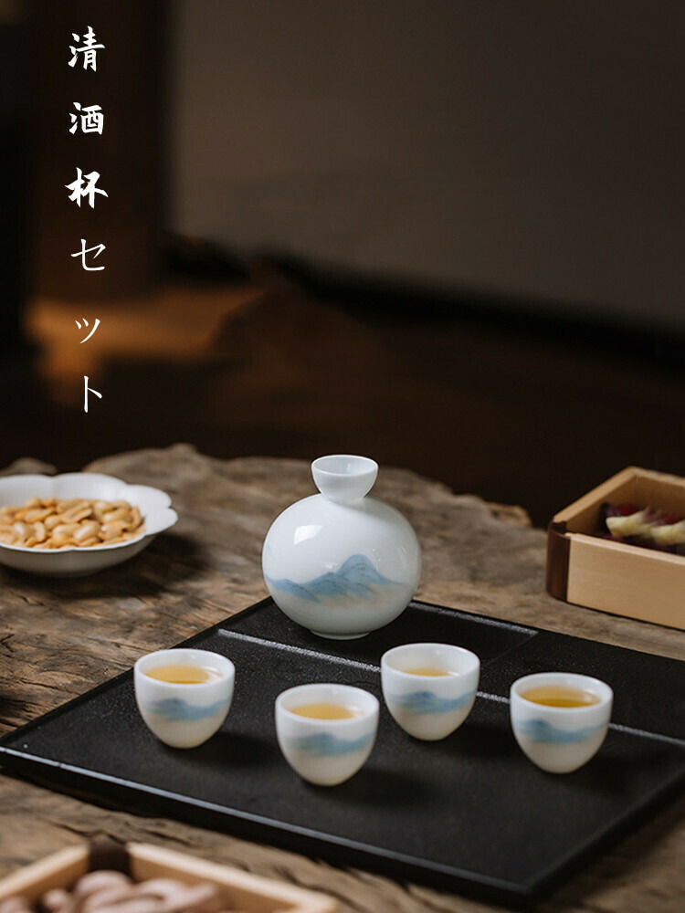 ハイクオリティ 清酒杯セット 酒器セット 酒ポト 125ml 酒燗器 0ml 耐熱 盃 15ml 6個セット ぐい呑み 高級品 おしゃれ 伝統工芸 和風 日本酒 清酒 家飲み 乾杯 お酒好き プレゼント 父の日 面白い 退職祝い 忘年会 Fucoa Cl