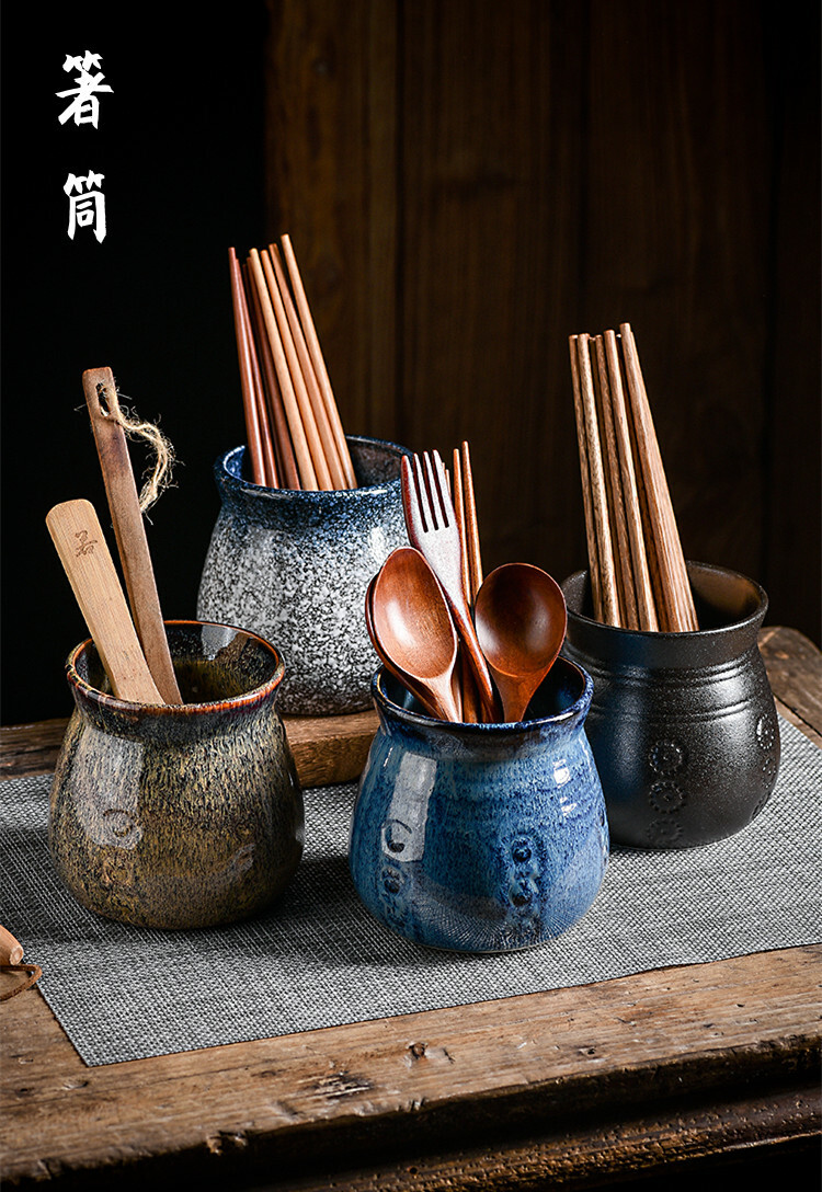 箸筒 箸立て セラミック製 丈夫 キッチンツールスタンド 箸ホルダー シンプル 安定感 通気性よい