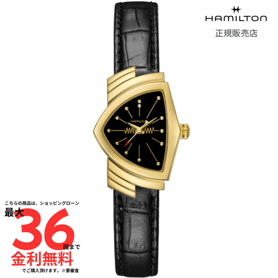 【ハミルトン 国内正規品】HAMILTON Ventura ベンチュラ クオーツ 24MM ステンレススチール ブレス ブラック H24101731 レディース 腕時計 ファッション