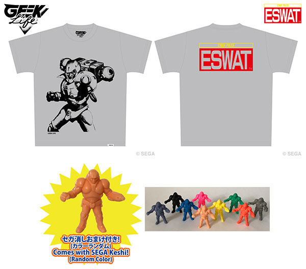 楽天市場 セガ レトロゲーム Tシャツ コレクション E Swat シルクプリント Tシャツ セガ消し付 モクグレー S Geek Life 在庫切れ あみあみ 楽天市場店