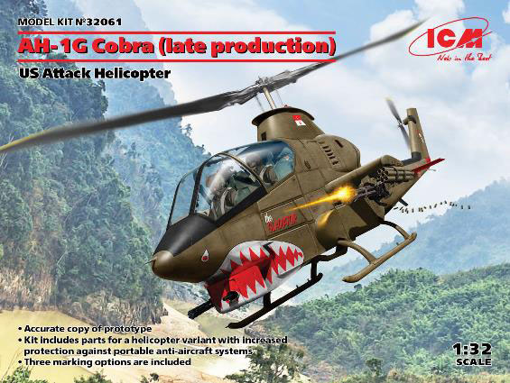 1/32 アメリカ陸軍 AH-1Gコブラ (後期型) プラモデル（再販）[ICM]《発売済・在庫品》