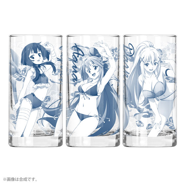 この素晴らしい世界に祝福を！3 水着のアクア・めぐみん・ダクネス グラス（再販）[コスパ]《09月予約》画像