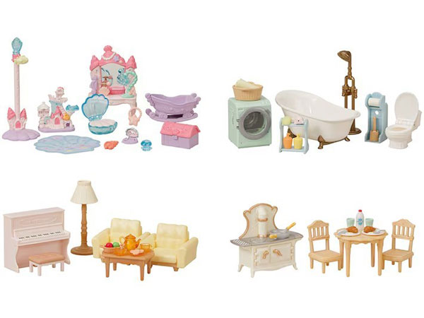 シルバニアファミリー 赤い屋根の大きなおうち デラックス家具セット[エポック]《発売済・在庫品》