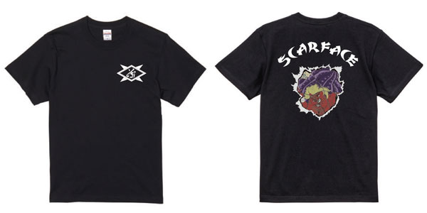 「刃牙」シリーズ 花山薫SCARFACE Tシャツ(黒)XL[スパイダーウェブ]【送料無料】《発売済・在庫品》