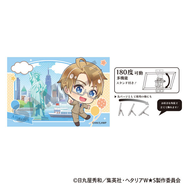 ヘタリア World★Stars アート缶バッジ アメリカ ちまにわ[クラックス]《10月予約》画像