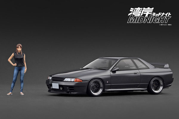 1/18 NISSAN SKYLINE GT-R (R32) Gun Metallic 湾岸MIDNIGHT Reina’s R With Ms.Reina Akikawa[イグニッションモデル]【送料無料】《発売済・在庫品》