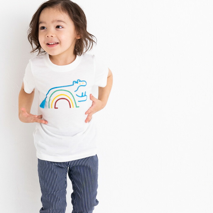 キッズ服 子供服 和紙 分類外繊維 サスティナブル Tシャツ ポリエステル30 カバ トップス 女の子 70 夏服 男の子