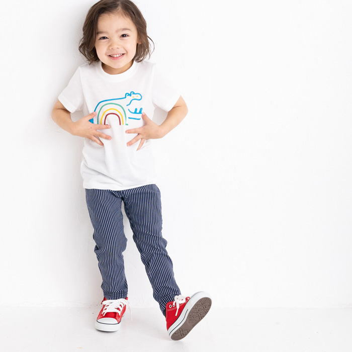 キッズ服 子供服 和紙 分類外繊維 サスティナブル Tシャツ ポリエステル30 カバ トップス 女の子 70 夏服 男の子