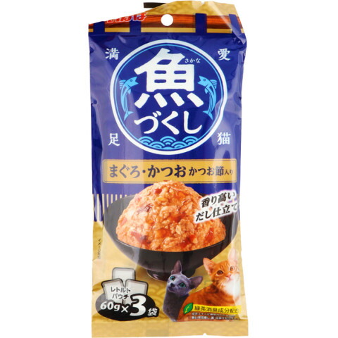 いなばペットフード　魚づくし　まぐろかつおいか入り60g×3×96袋 魚づくし 60g×3袋 いなば いなばペットフード | イオンスタイル