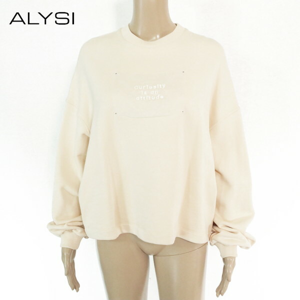 80%OFF 新品 アリジ ALYSI トップス S ECS1308 無償性大きさ オフピンク レディース 調教師 スウェットトップス 綿織物 厚地の外套大きさ イタリア製