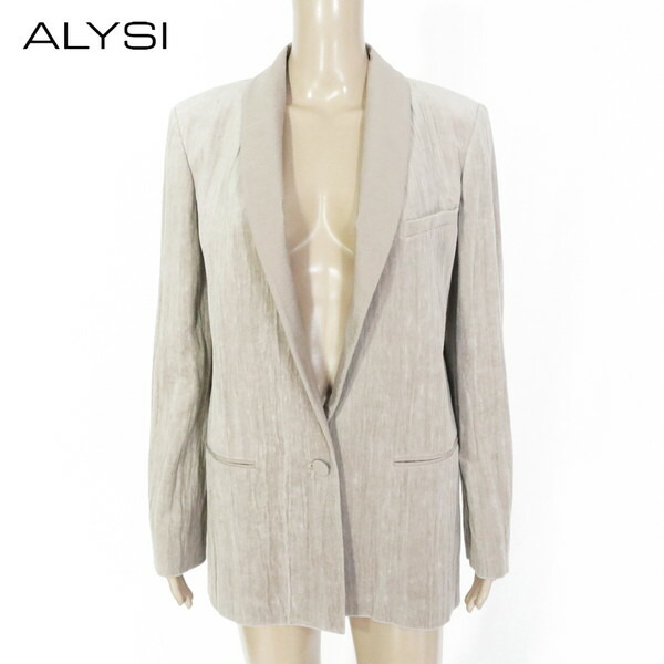 『百貨店SALE銀行割引客体』85%OFF 新品 アリジ ALYSI 上衣 42 EJK381 L大いさ 赤銅色 レディース テーラードジャケット 天鵞絨調上衣 イタリア製