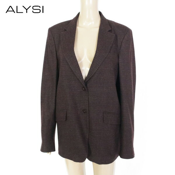『百貨店SALE割り引き客体』85%OFF 新品 アリジ ALYSI 上衣 42 EJK385 L大きさ 赤銅色 レディース テーラードジャケット シングル  羊毛 細読み合わせる イタリア製