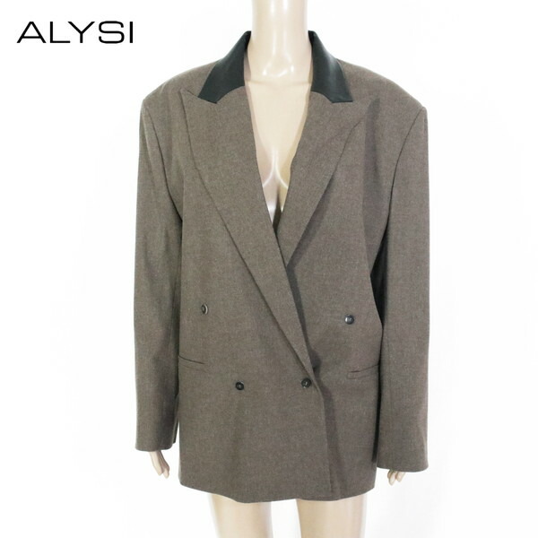 『百貨店SALE銀行割引客体』85%OFF 新品 アリジ ALYSI 上衣 42 EJK386 L大いさ 赤銅色 レディース テーラードジャケット ダブル上衣 イタリア製