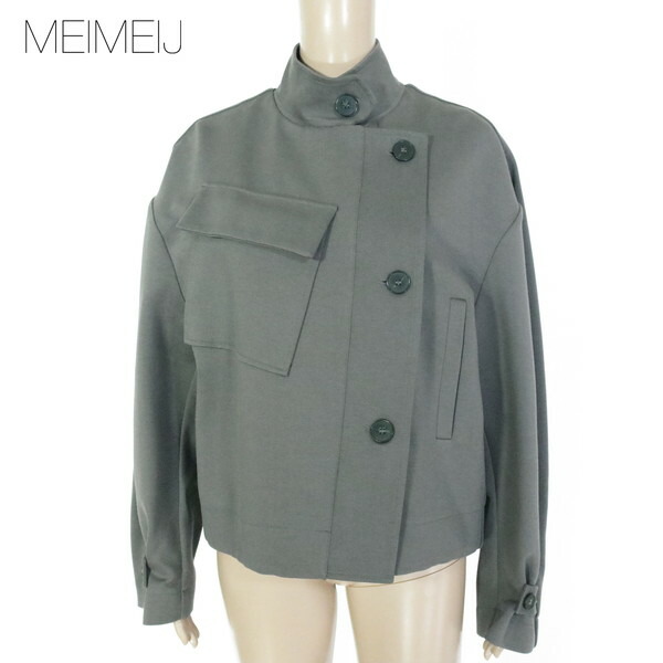 『百貨店SALE銀行割引客体』80%OFF 新品 メイメイジェイ MEIMEI J 上衣 40 EJK393 M大きさ 薄墨色 レディース アウター ひな形上衣 ハイネック イタリア製