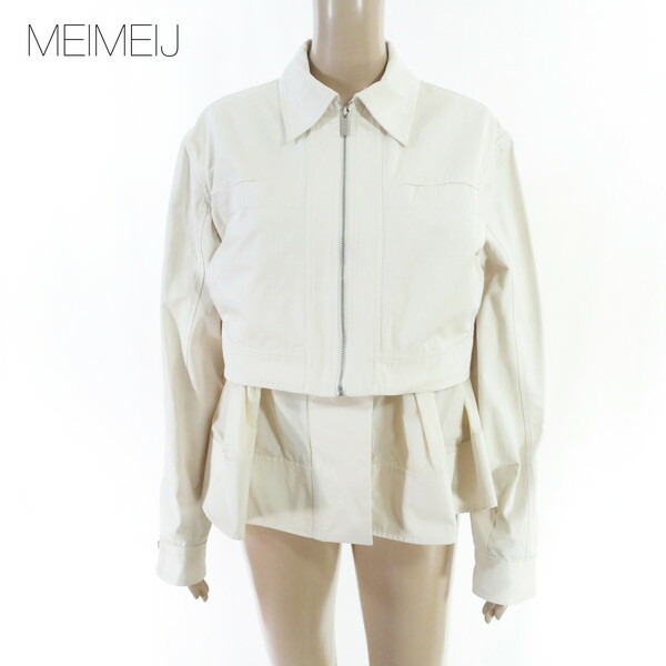 『百貨店SALE銀行割引客体』80%OFF 新品 メイメイジェイ MEIMEI J 上衣 40 EJK406 M大きさ 象牙色 レディース 上衣 アウター 綿織物 イタリア製