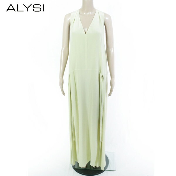 『百貨店SALE銀行割引客体』80%OFF  新品 アリジ ALYSI 衣裳 42 EOP1762 L大きさ ライトグリーン レディース 地絹衣裳 ロング衣裳 イタリア製