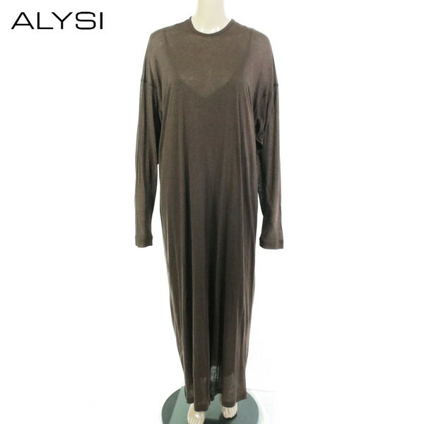 『百貨店SALE割り引き客体』80%OFF  新品 アリジ ALYSI 衣装 42 EOP1765 L大きさ 赤銅色 レディース ロング衣装 長袖 人絹×羊毛 イタリア製